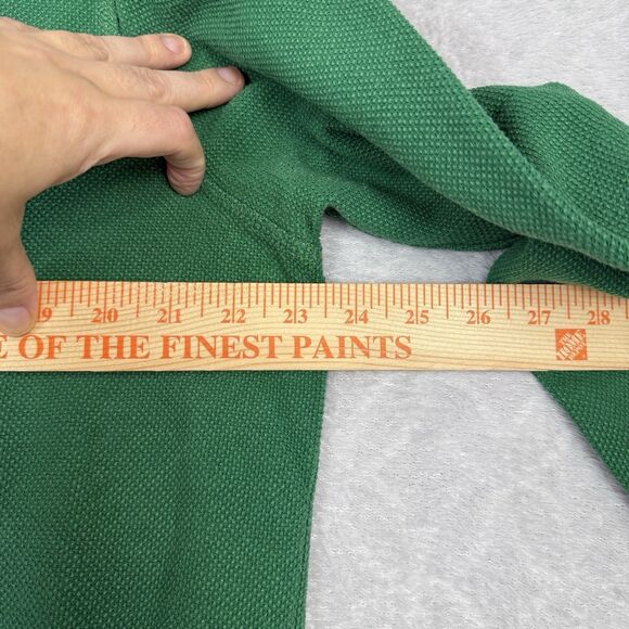 Vtg Waffle Knit Holiday Long Sleeve Women L Green Christmas Thermal Granny House - Picture 7 of 10